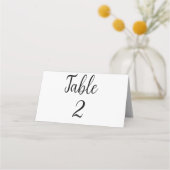 Carte De Placement Numéro de table blanche moderne mariage carte de p (Devant)