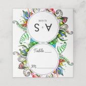 Carte De Placement Numéro de table botanique de feuille de palmier tr (Extérieur déplié)