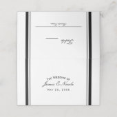 Carte De Placement Numéro de table chic noir et blanc élégant (Extérieur déplié)