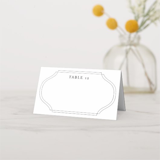 Carte De Placement Numéro de table de cadre minimal et monogramme Mar (Devant)