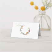 Carte De Placement Numéro de table de couronne fleur sauvage (Devant)