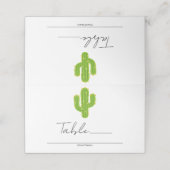 Carte De Placement Numéro de table de fête du Cactus à cœur jaune (Extérieur déplié)