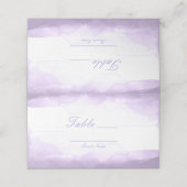 Carte De Placement Numéro de table de lavande violette à l'aquarelle (Extérieur déplié)