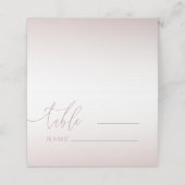 Carte De Placement Numéro de table de mariage à dégradé de rose doré (Extérieur déplié)
