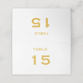 Carte De Placement Numéro de table de mariage arc-en-ciel doré (Extérieur déplié)