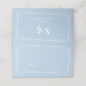 Carte De Placement Numéro de Table de Mariage Bleu Clair Nom Personna (Extérieur déplié)