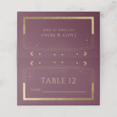 Carte De Placement Numéro de table de mariage céleste Plum Gold (Extérieur déplié)