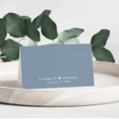 Carte De Placement Numéro de table de mariage Chic Script Bleu Poussi