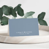 Carte De Placement Numéro de table de mariage Chic Script Bleu Poussi