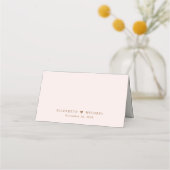Carte De Placement Numéro de table de mariage Chic Script rose or (Dos)