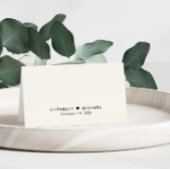 Carte De Placement Numéro de table de mariage crème en écriture calli