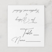 Carte De Placement Numéro de table de Mariage de script manuscrit (Extérieur déplié)