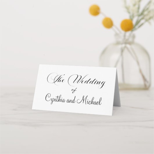 Carte De Placement Numéro de table de Mariage de script moderne (Dos)