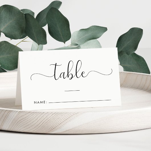 Carte De Placement Numéro de table de mariage en écriture élégante