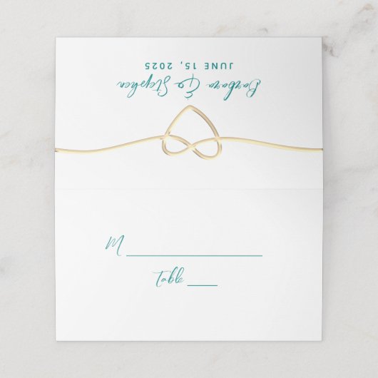 Carte De Placement Numéro de table de Mariage minimal (Extérieur déplié)