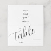 Carte De Placement Numéro de table de Mariage minimal Carte de place (Extérieur déplié)