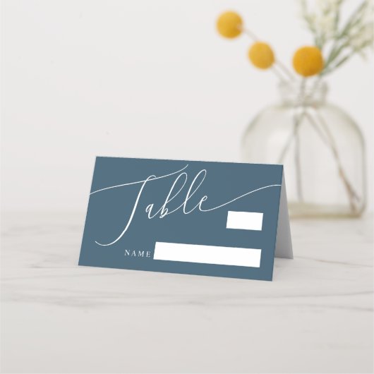 Carte De Placement Numéro de table de Mariage minimal turquoise (Devant)