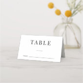 Carte De Placement Numéro de table de mariage simple et élégant (Devant)