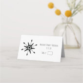 Carte De Placement Numéro de table de mariage simple flocon de neige  (Devant)