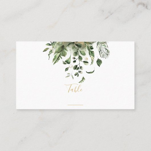 Carte De Placement Numéro de table de réception de mariage feuille (Dos)