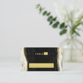 Carte De Placement Numéro de table du Mariage Black White & Gold (Debout devant)