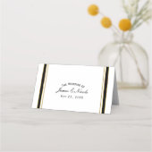 Carte De Placement Numéro de table élégant et classe or noir et blanc (Devant)