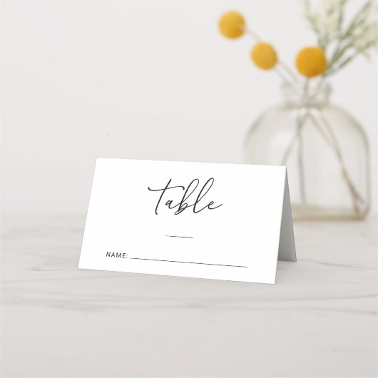 Carte De Placement Numéro de table Mariage chic (Devant)