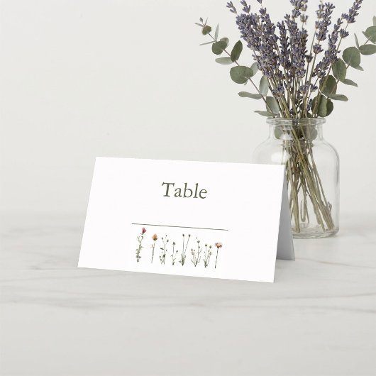 Carte De Placement Numéro de table mariage de fleurs sauvages