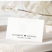 Carte De Placement Numéro de table Mariage de script chic