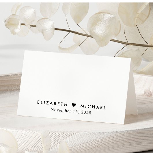 Carte De Placement Numéro de table Mariage de script chic