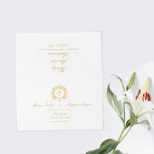 Carte De Placement Numéro de table Mariage Monogramme doré