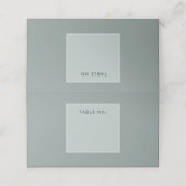 Carte De Placement Numéro de table Minimal Vert Sauge (Extérieur déplié)