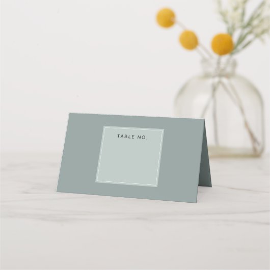 Carte De Placement Numéro de table Minimal Vert Sauge (Devant)