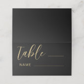 Carte De Placement Numéro de table moderne Black & Gold Mariage (Extérieur déplié)