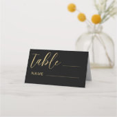 Carte De Placement Numéro de table moderne Black & Gold Mariage (Devant)