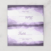 Carte De Placement Numéro de table moderne prune violette améthyste (Extérieur déplié)