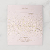Carte De Placement Numéro de Table Moderne Rose Poudré & Confettis Do (Extérieur déplié)