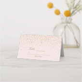 Carte De Placement Numéro de Table Moderne Rose Poudré & Confettis Do (Dos)