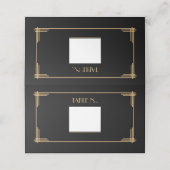 Carte De Placement Numéro de table noire Art Déco (Extérieur déplié)