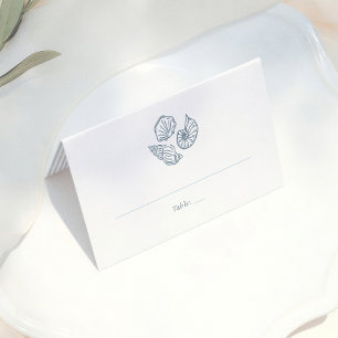 Carte De Placement Numéro de table pour invité de mariage bleu doodle