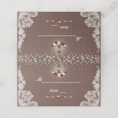 Carte De Placement Numéro de table Russe String Lights Lace Burlap (Extérieur déplié)