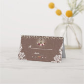 Carte De Placement Numéro de table Russe String Lights Lace Burlap (Devant)