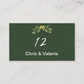 Carte De Placement Numéro de table vert d'olive moderne (Devant)