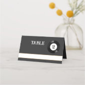 Carte De Placement Numéro de table vinyle noir et blanc rétro (Devant)