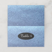 Carte De Placement Numéros de table à paillettes fausses bleues (Extérieur déplié)
