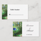 Carte De Placement Numéros de table Paon Classique (Devant / Derrière)