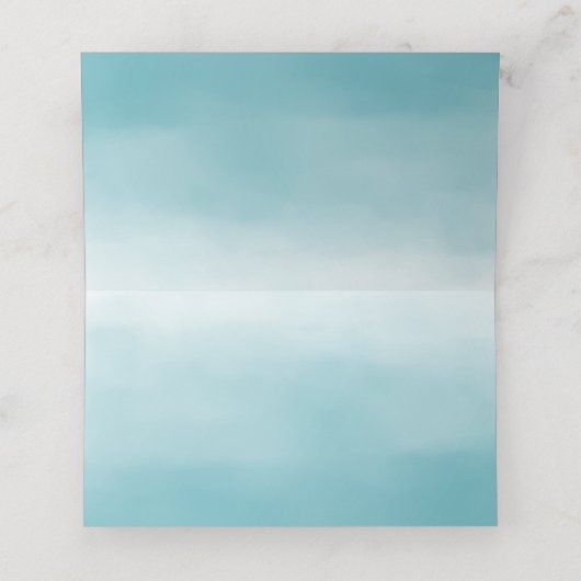 Carte De Placement Numéros de tableau Ombre Bleu Mer Méditerranée (Intérieur déplié)