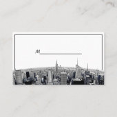 Carte De Placement NYC Etched Fisheye Skyline BW Purpl Plaques #2 (Dos)