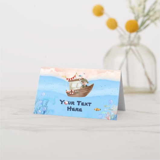 Carte De Placement O-fish-ally One Fishing 1st Birthday (Devant)