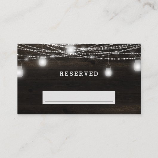 Carte De Placement Oak Ridge Lumières rustiques Mariage de siège rése (Devant)